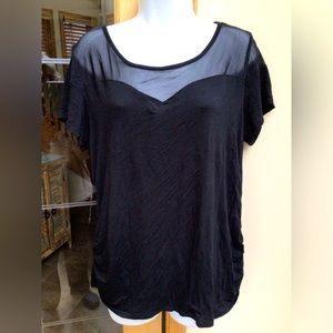 Libian ladies black semi sheer top. EUC.